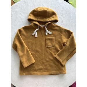 Alex Mill Boiled Wool 100% Merino Hoodie Sweater Mustard Yellow Cozy Size Large